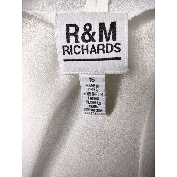 R & M Richards 2-piece Cream Beaded and Embroidered Jacket and Dress Set Size 16 - Picture 3 of 7